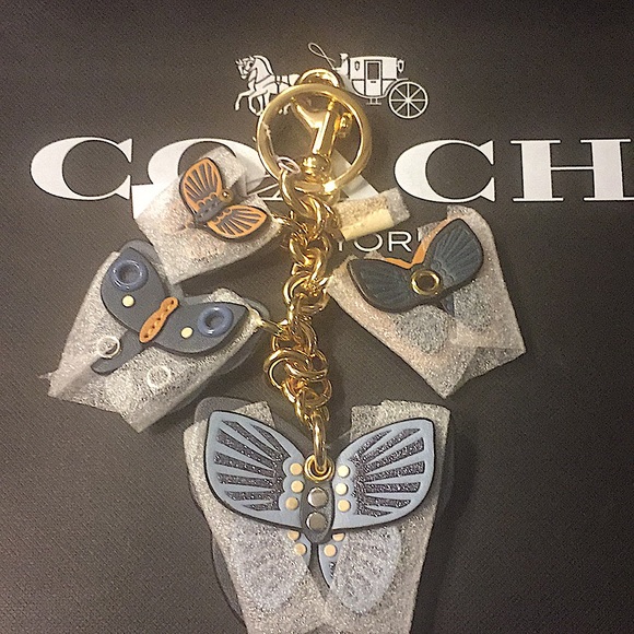 COACH  BUTTERFLY CLUSTER BAG CHARM /KEYCHAIN (NWT) - Picture 2 of 13